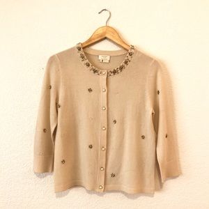 [Kate Spade] Rhinestone Pearl Cashmere Cardigan